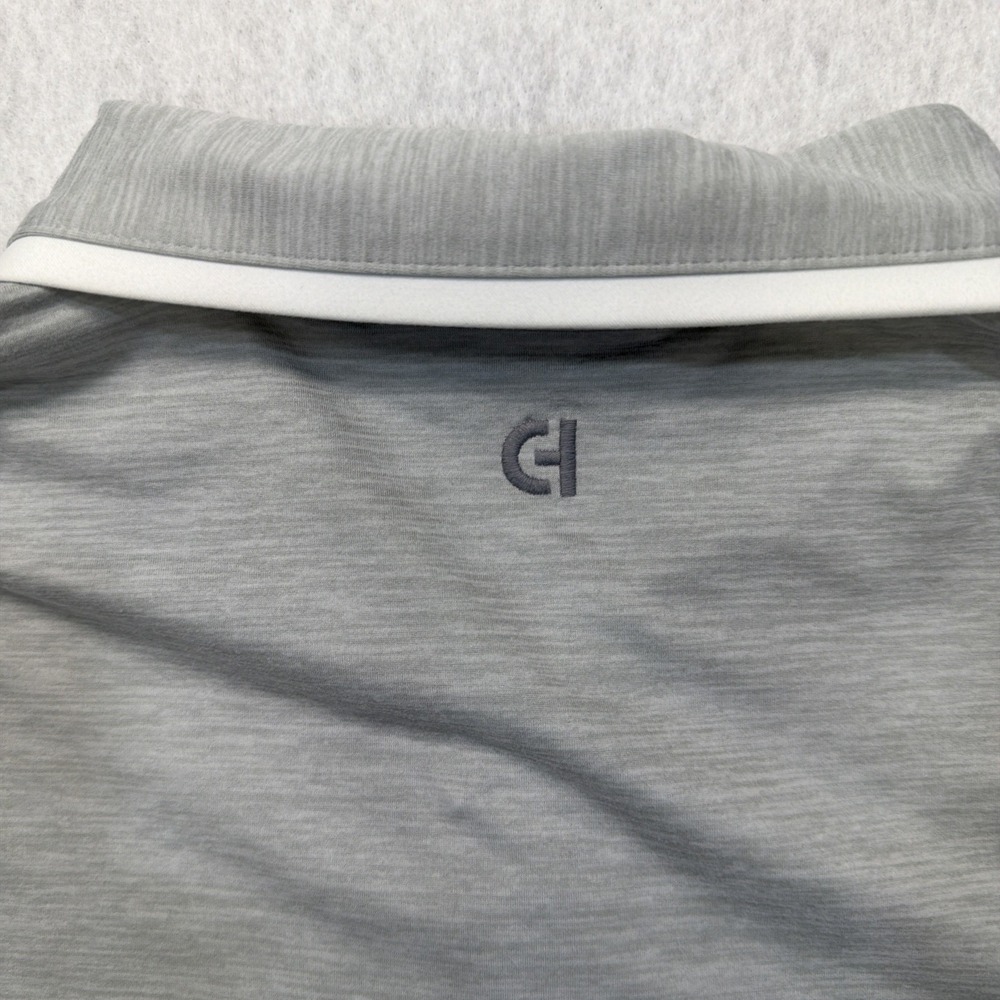 Cole Haan Founders Polo Shirt Mens Medium Grey Space Dye Tipped CHMPOLO_04 NWT - Picture 14 of 14